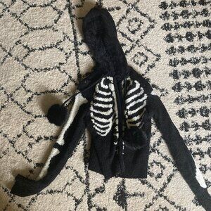 Too Fast Soft Skeleton Zip Up Jacket Hoodie, size S